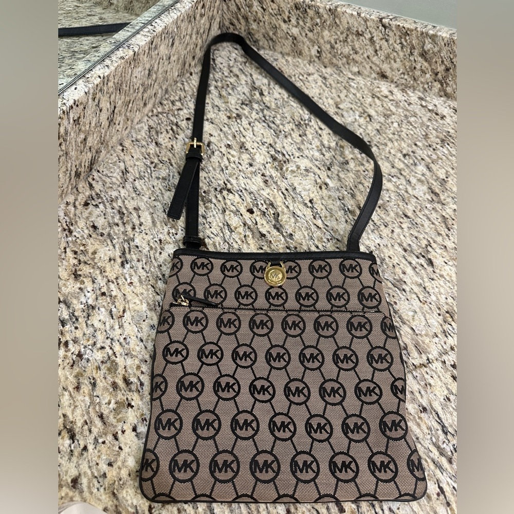 Michael Kors Brown‎ and Black Crossbody Bag with Chic Design